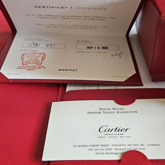 Cartier 18ct Maillon Panthere Wedding Ring with 4 diamonds,Rose Gold Accent Band - Picture 2 of 11